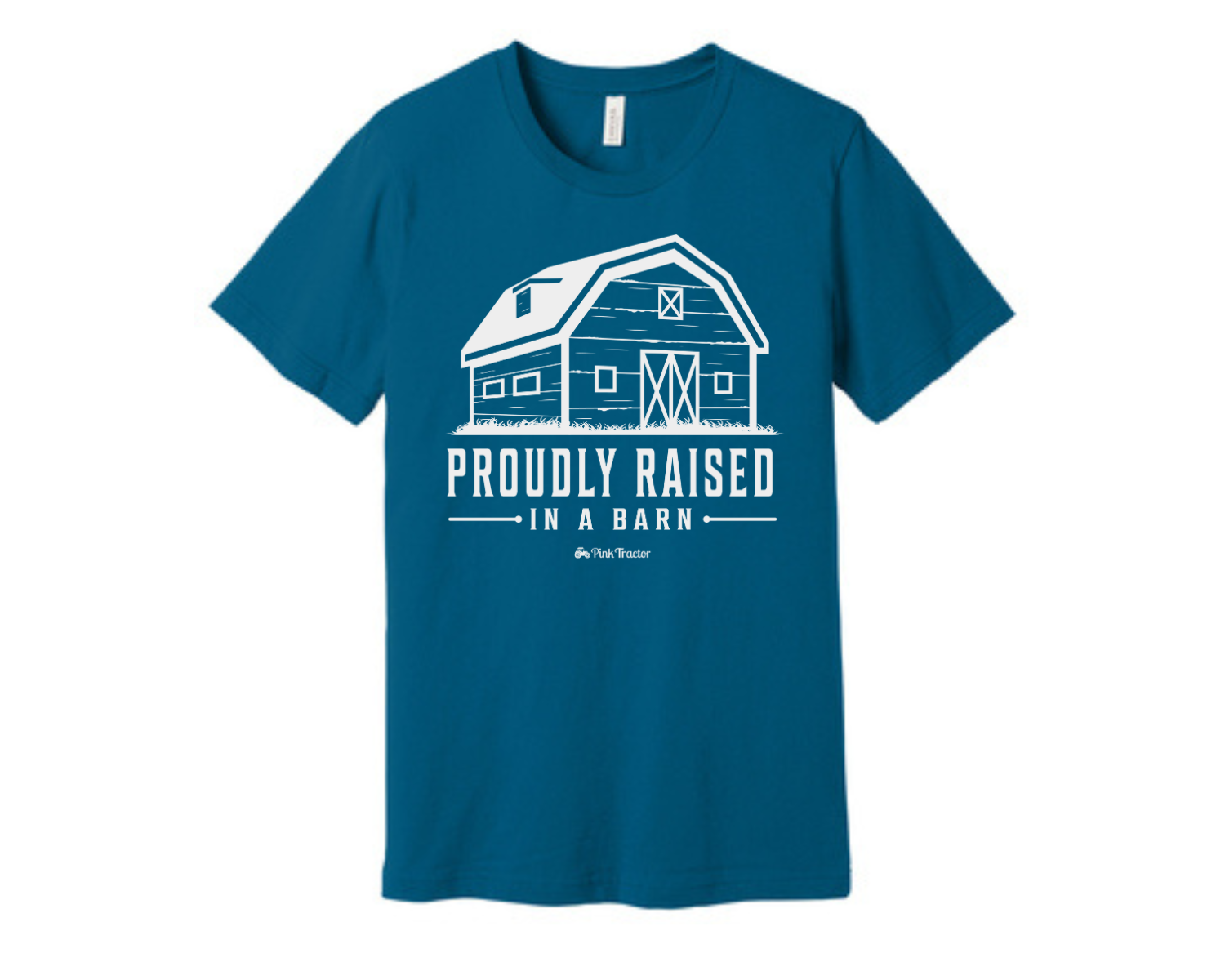 Raised In A Barn Shirt by Pink Tractor, unisex tee celebrating farm life.