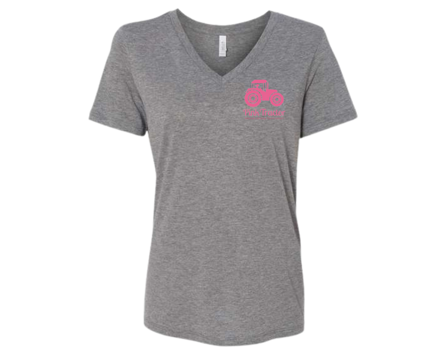 Pink Tractor Logo V-Neck