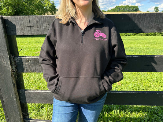 Black Pink Tractor 1/4 Zip